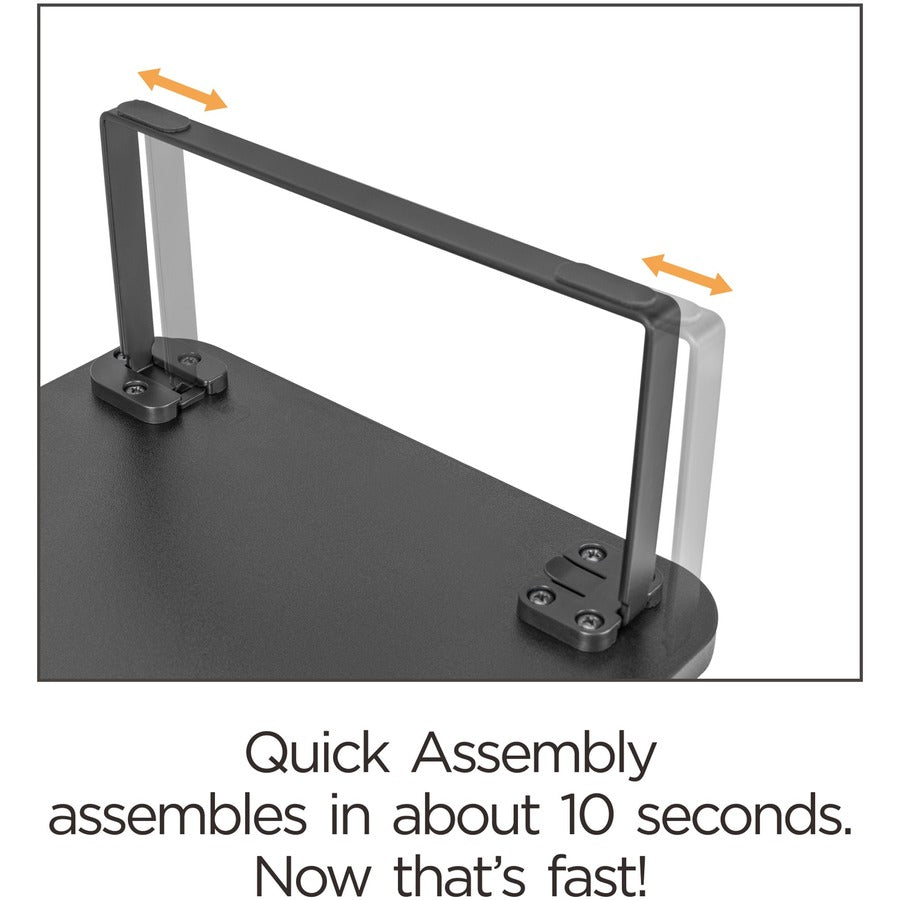 Lorell Quick-Install Monitor Laptop Riser - 4.80" Height x 39.40" Width x 10.20" Depth - Powder Coated - Steel, Particleboard, Silicone - Black