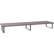 Lorell Quick-Install Monitor Laptop Riser - 4.80" Height x 39.40" Width x 10.20" Depth - Powder Coated - Steel, Particleboard, Silicone - Teak
