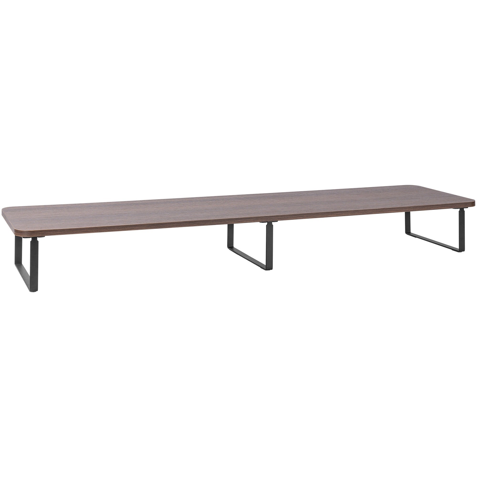 Lorell Quick-Install Monitor Laptop Riser - 4.80" Height x 39.40" Width x 10.20" Depth - Powder Coated - Steel, Particleboard, Silicone - Teak