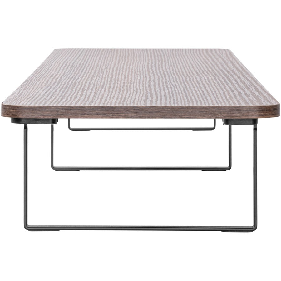 Lorell Quick-Install Monitor Laptop Riser - 4.80" Height x 39.40" Width x 10.20" Depth - Powder Coated - Steel, Particleboard, Silicone - Teak