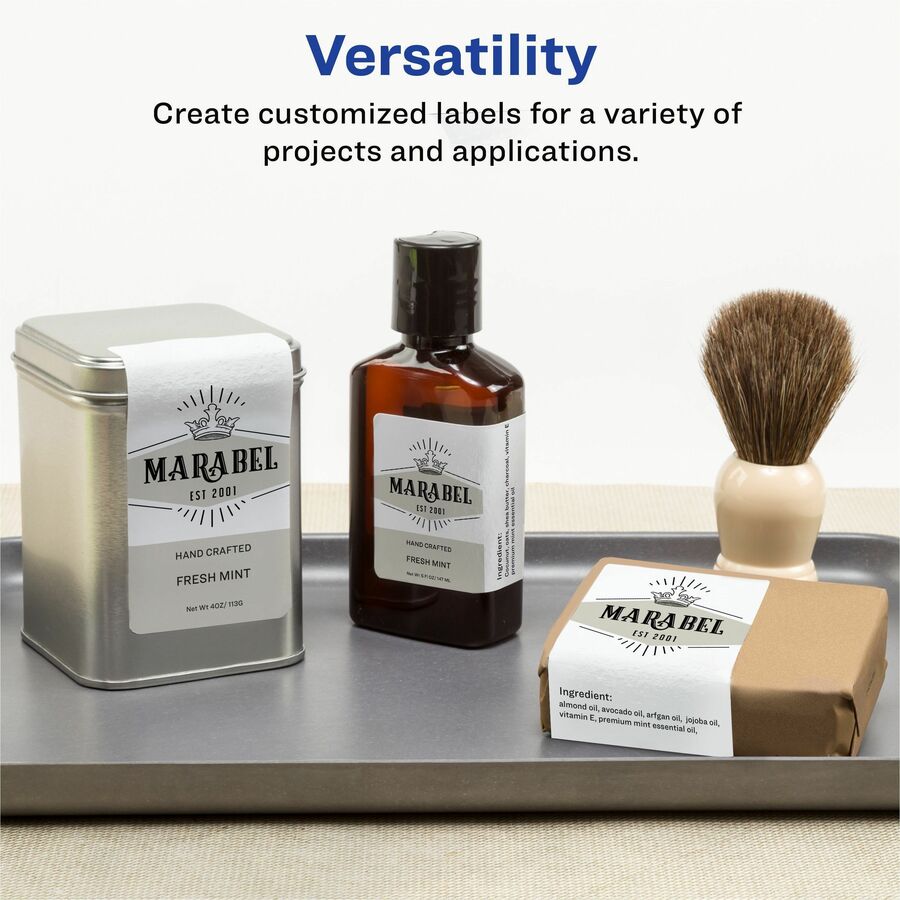 2" Height x 3" Width - Permanent Adhesive - Rectangle - Gloss White - Jam-free, Stick & Stay, Smudge Proof, Foldable - 8 / Sheet - 80 / Pack