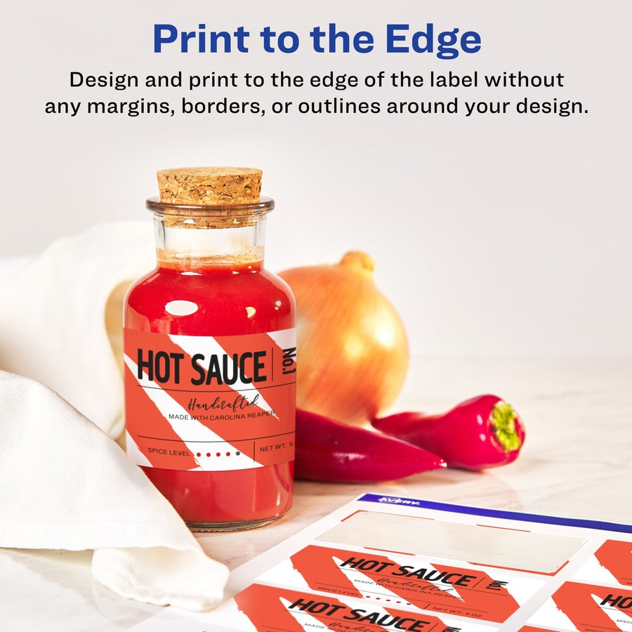 2" Height x 3" Width - Permanent Adhesive - Rectangle - Gloss White - Jam-free, Stick & Stay, Smudge Proof, Foldable - 8 / Sheet - 80 / Pack