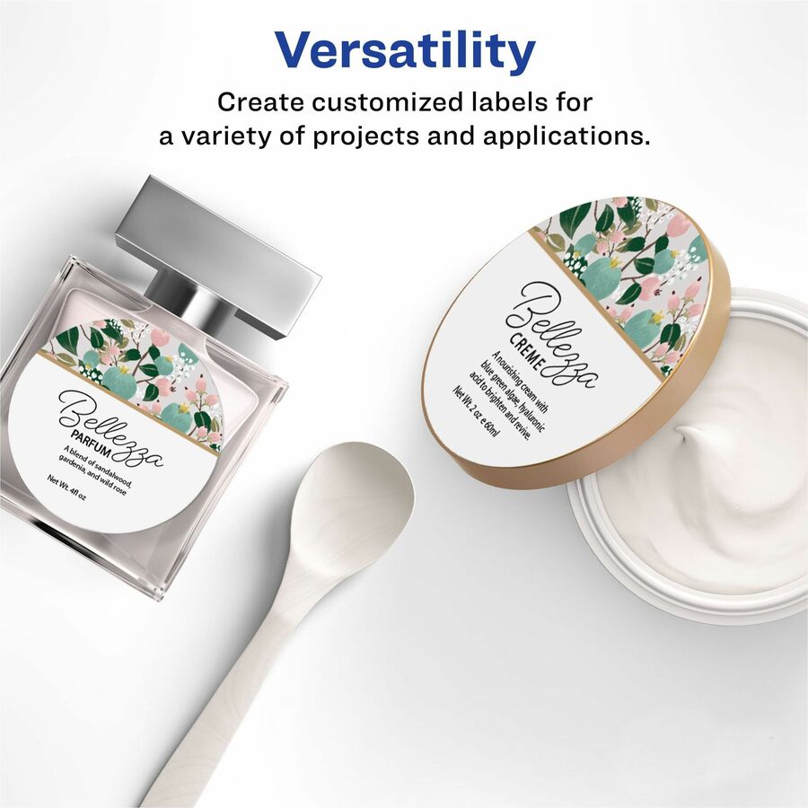 x 3" Diameter - Permanent Adhesive - Round - Glossy - White - Paper - Jam-free, Stick & Stay, Smudge Proof, Foldable - 6 / Sheet - 10 Total Sheets - 60 Total Label(s) - For Label Printer - 60 / Pack