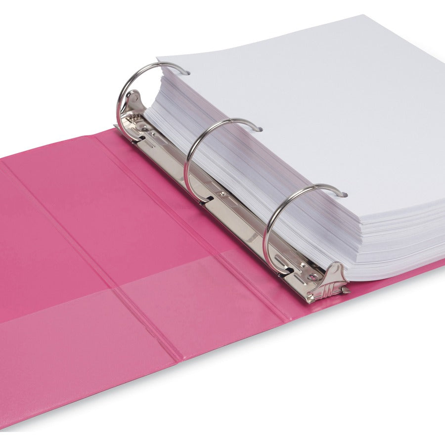 Samsill Earth's Choice Plant-based View Binders, 3" Capacity, Letter Size, 3 Round Rings, 2 Pockets, Berry Pink, PVC-free, Non-glare, Durable, Recycled, 2 Pack