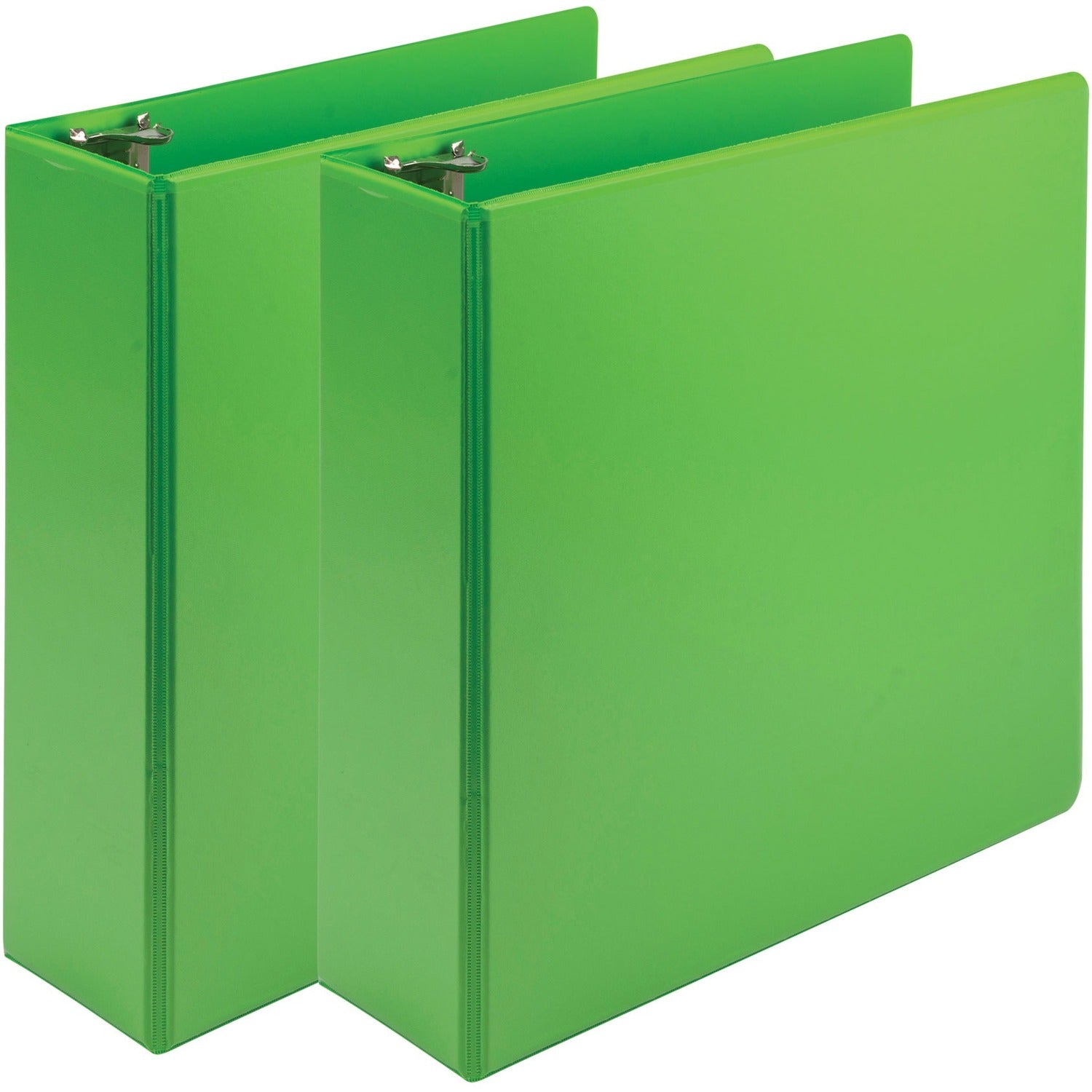 Samsill Earth's Choice Plant-based View Binders, 3" Capacity, Letter Size, 3 Round Rings, 2 Pockets, Lime Green, 2 Pack