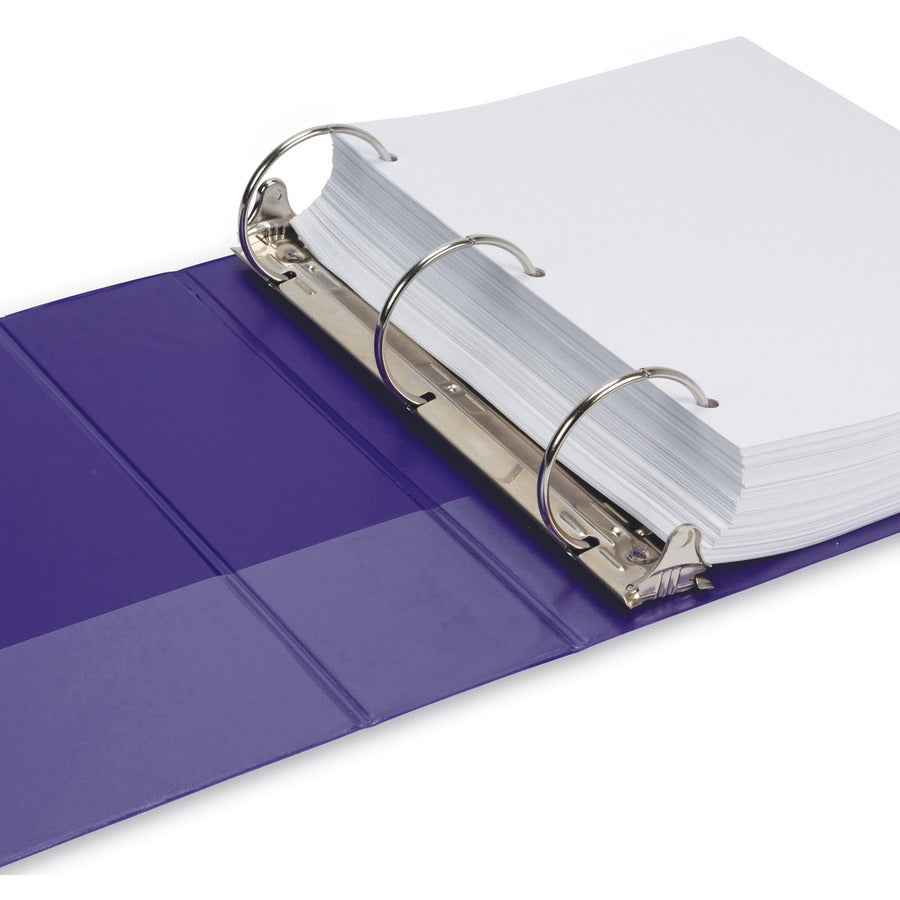Samsill Earth's Choice Plant-based View Binders, 3" Capacity, Letter Size, 3 Round Rings, Purple, Durable, Clear Overlay, Non-glare, PVC-free, Non-stick, Recycled, 2 Pack