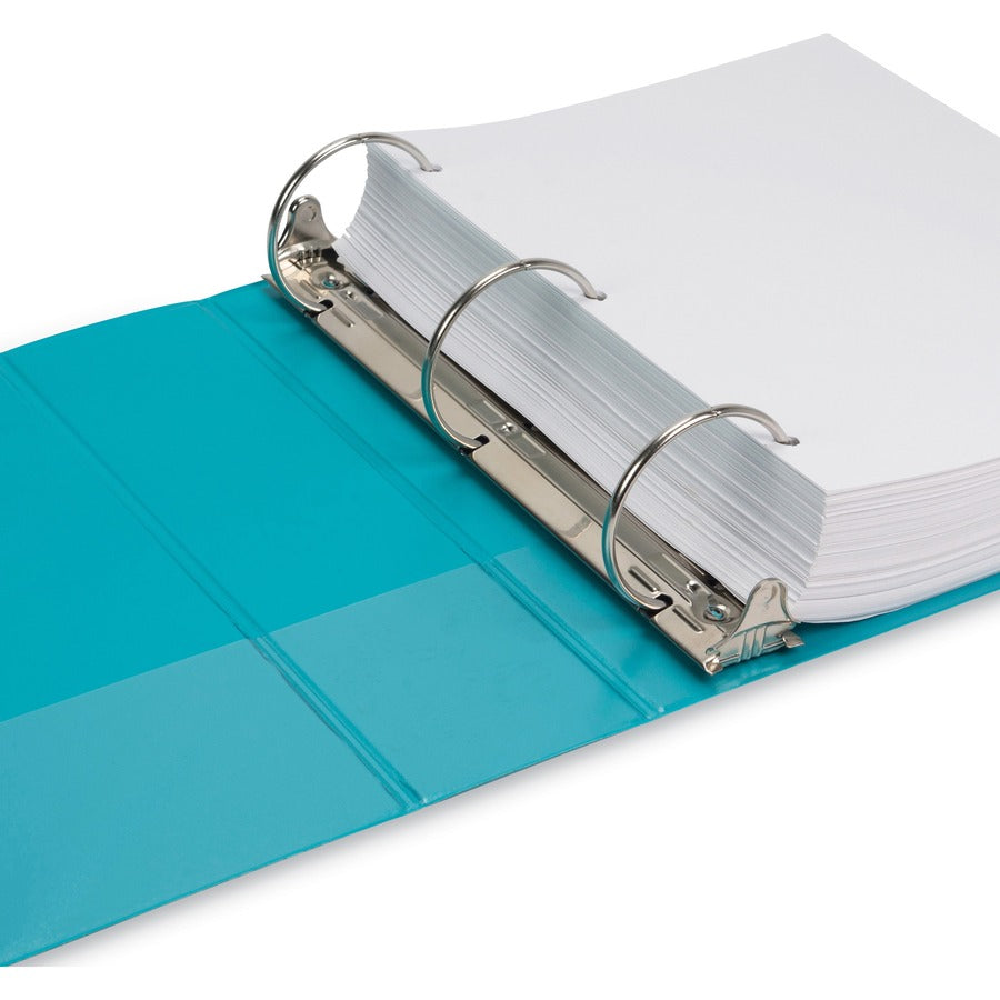 Samsill Earth's Choice Plant-based View Binders, 3" Capacity, Letter Size, 3 Round Rings, 2 Pockets, Turquoise, PVC-free, Non-glare, Durable, 2 Pack