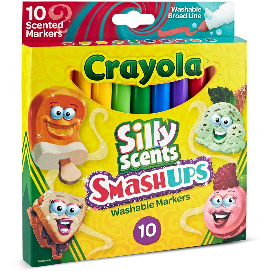 Crayola Silly Scents Slim Scented Washable Markers, Broad Point, Assorted Colors, 1 Pack