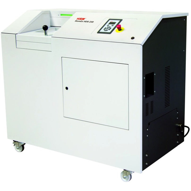 HSM StoreEx HDS 230 Media Shredder, Continuous, Shreds 3.5" Floppy Disks, Hard Drives, Credit Cards, CDs, DVDs, USB Sticks, White, 1 Each