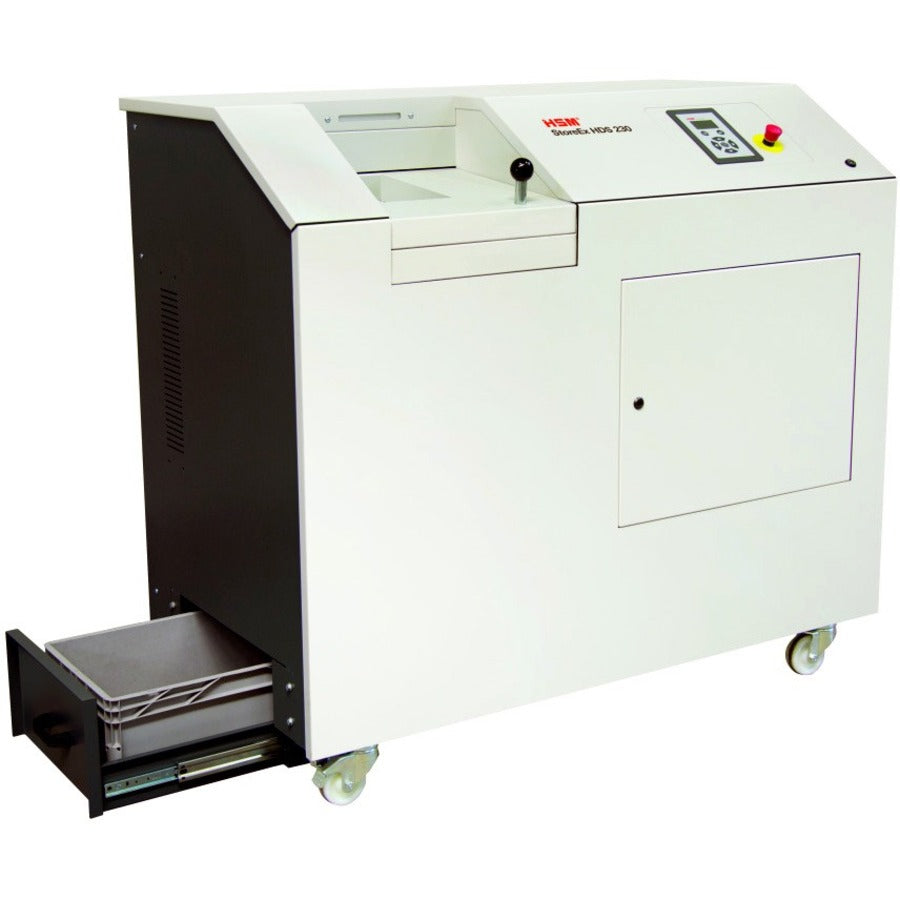 HSM StoreEx HDS 230 Media Shredder, Continuous, White, Shreds 3.5" Floppy Disks, Hard Drives, Credit Cards, CDs, DVDs, USB Sticks, 1 Each