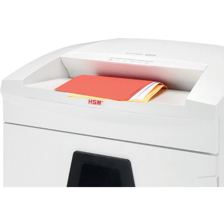 Continuous Shredder - Strip Cut - 32 Per Pass - for shredding Paper, Paper Clip, Staples, CD, DVD, Credit Card - 0.250" Shred Size - P-2/O-2/T-2/E-2 - 12.20" Throat - 26.40 gal Wastebin Capacity - White