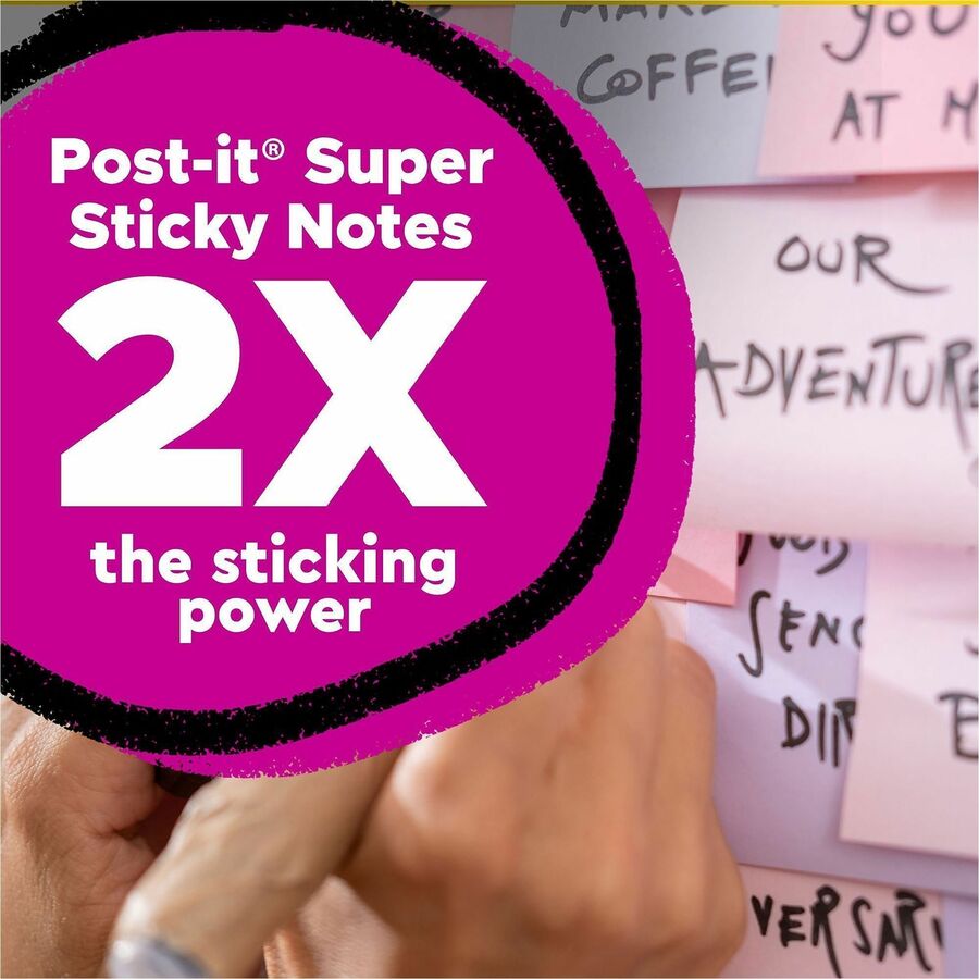 Post-it Recycled Super Sticky Notes, 3" x 3", Assorted Oasis Colors, 70 Sheets per Pad, 24 Pads per Pack, Square, Unruled, 100% Recycled Paper