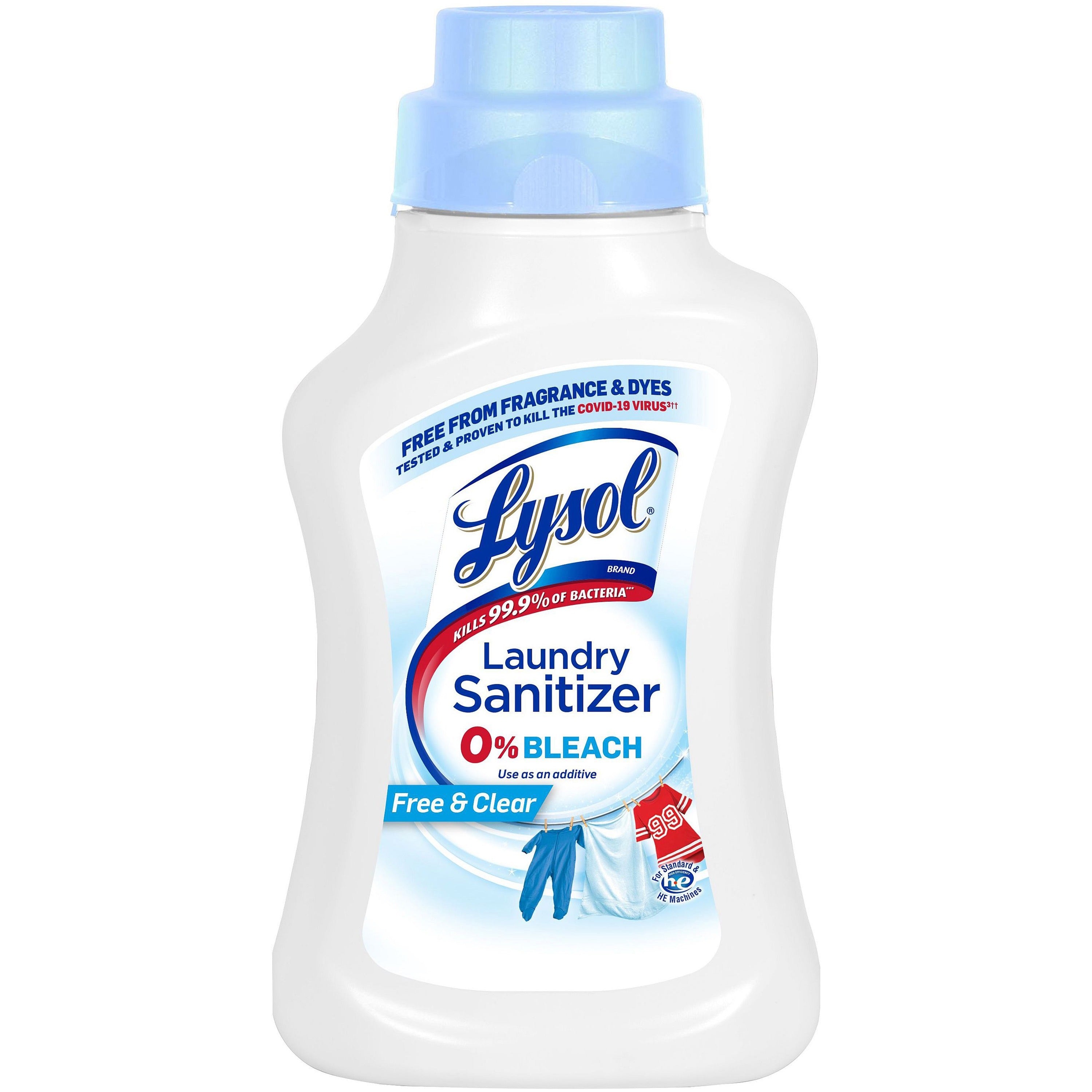 Lysol Linen Laundry Sanitizer, Free & Clear, 41 fl oz, Fragrance-Free, Dye-Free, Chlorine-Free, Linen Scent, 1 Each