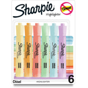 Sharpie SmearGuard Tank Style Highlighters, Assorted Ink, Wide Chisel & Narrow Marker Point, 6 Pack