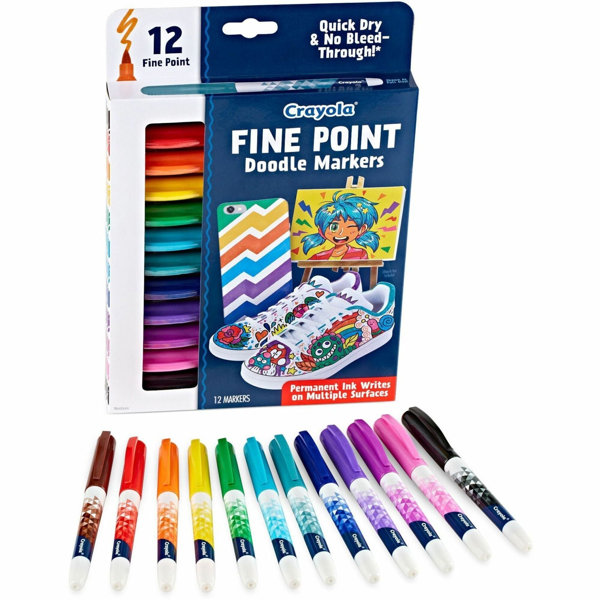 Crayola Doodle Markers, Fine Point, Multicolor Ink, 1 Pack