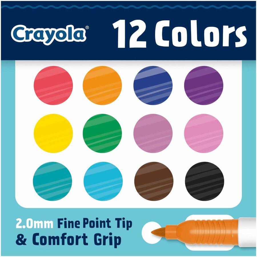 Crayola Doodle Markers, Fine Point, Multicolor Ink, 1 Pack