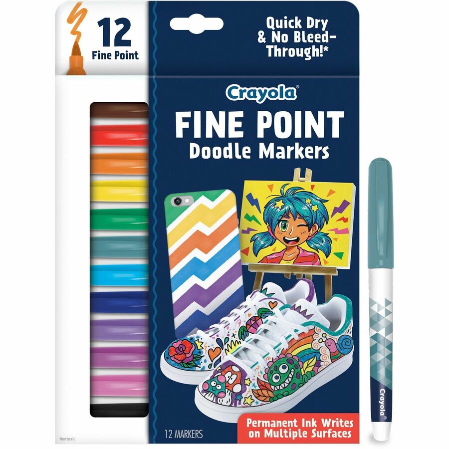 Crayola Doodle Markers, Fine Point, Multicolor Ink, 1 Pack