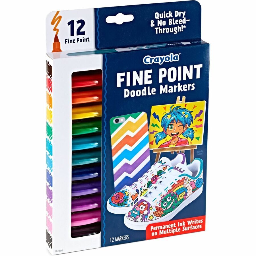 Crayola Doodle Markers, Fine Point, Multicolor Ink, 1 Pack
