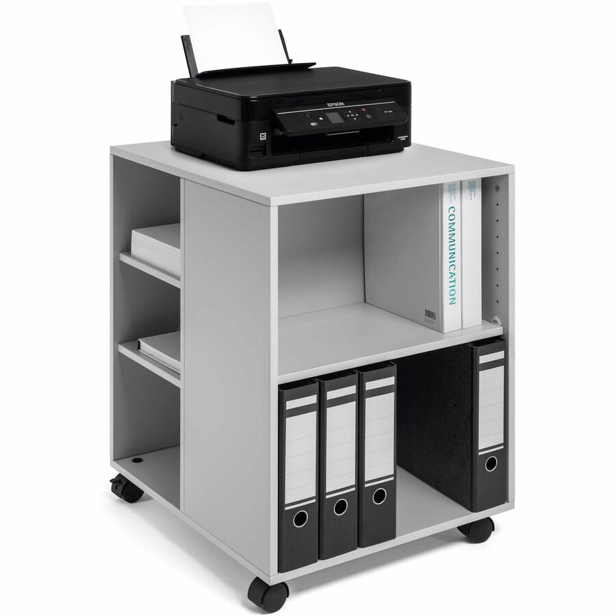 DURABLE Multifunction Trolley, 6 Shelves, 132 lb Capacity, 4 Casters, Wood, Gray, 20.79" W x 23.31" D x 29.45" H, 1 Each