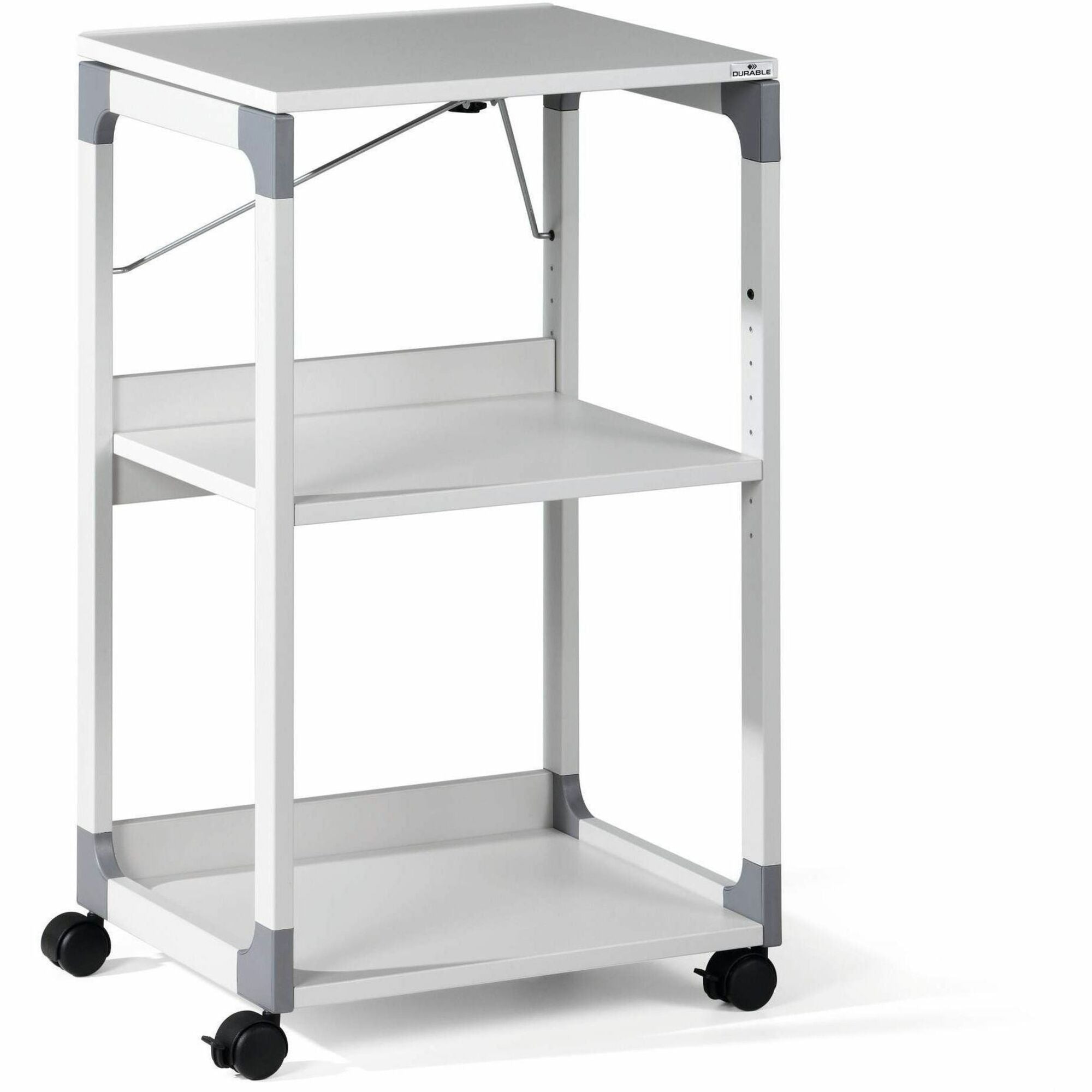 3 x Shelf(ves) - 34.72" Height x 20" Width x 17.01" Depth - Metal, Plastic, Fiberglass, Resin, Steel - Gray