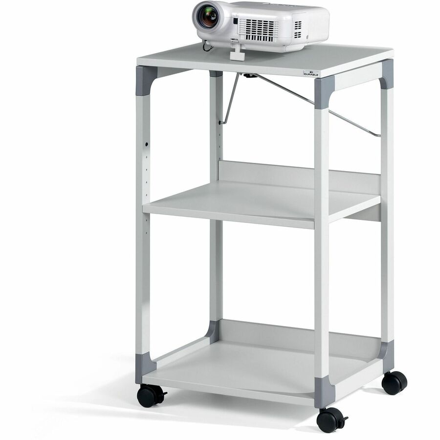3 x Shelf(ves) - 34.72" Height x 20" Width x 17.01" Depth - Metal, Plastic, Fiberglass, Resin, Steel - Gray
