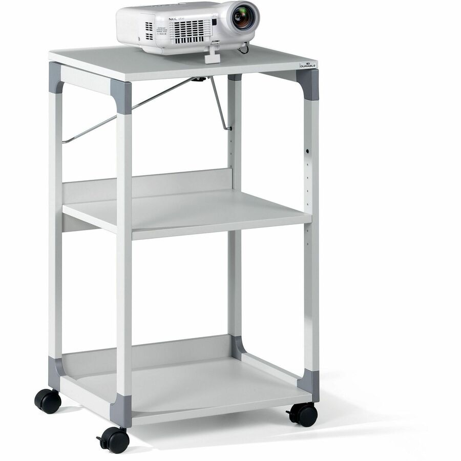 3 x Shelf(ves) - 34.72" Height x 20" Width x 17.01" Depth - Metal, Plastic, Fiberglass, Resin, Steel - Gray
