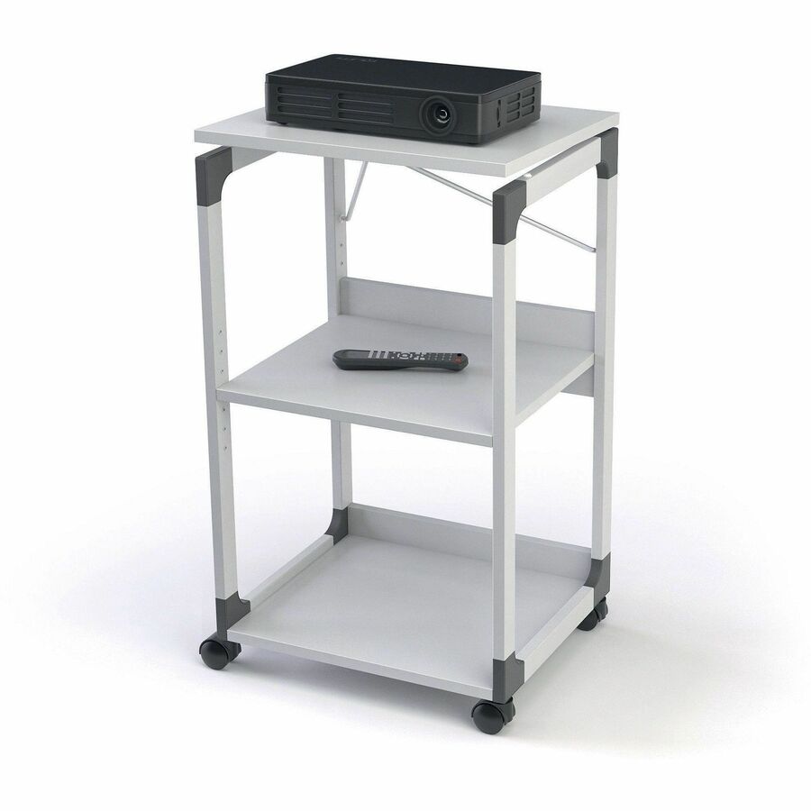 3 x Shelf(ves) - 34.72" Height x 20" Width x 17.01" Depth - Metal, Plastic, Fiberglass, Resin, Steel - Gray