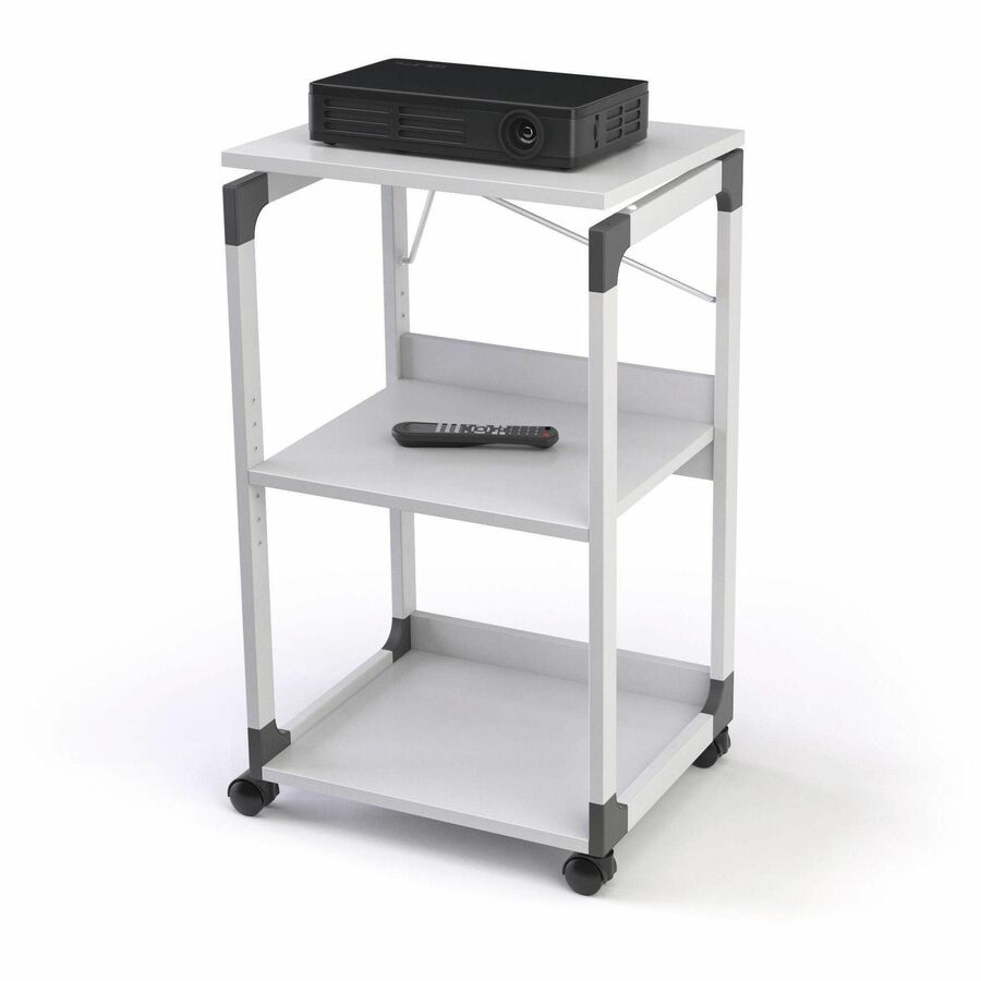 3 x Shelf(ves) - 34.72" Height x 20" Width x 17.01" Depth - Metal, Plastic, Fiberglass, Resin, Steel - Gray