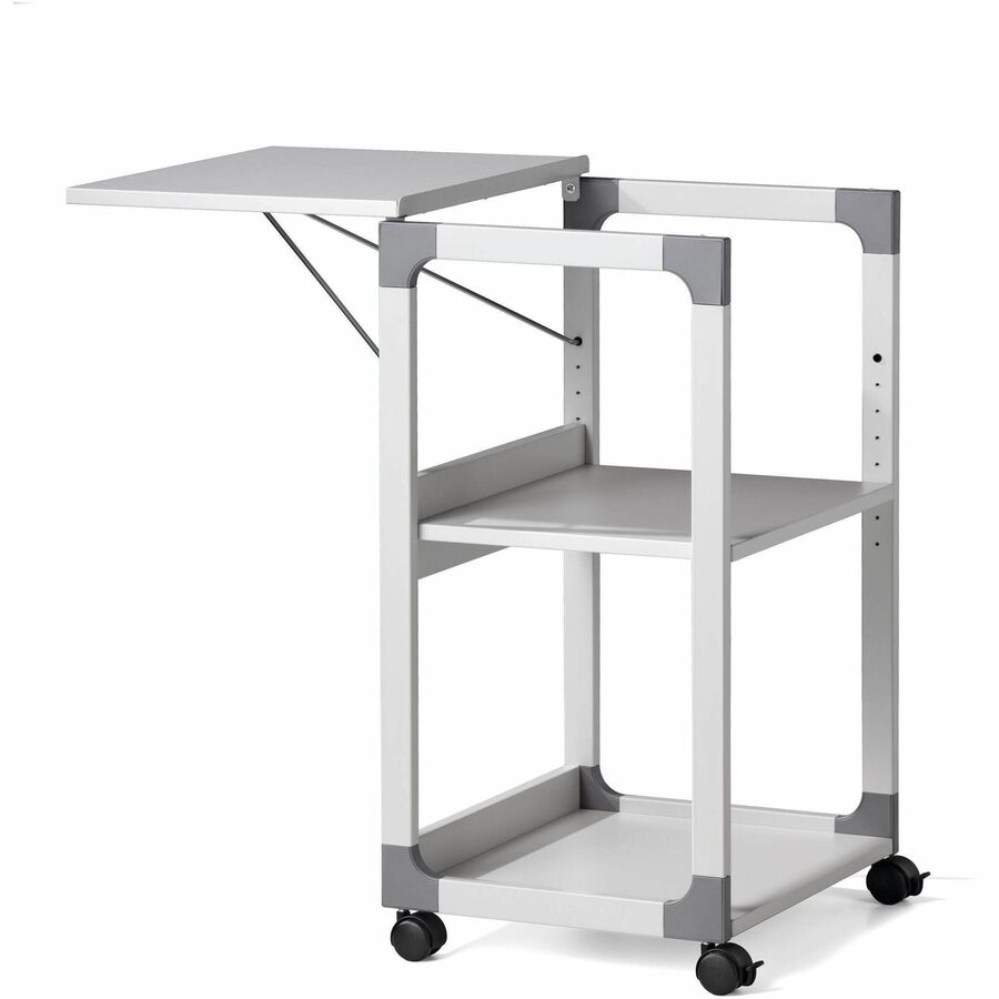 3 x Shelf(ves) - 34.72" Height x 20" Width x 17.01" Depth - Metal, Plastic, Fiberglass, Resin, Steel - Gray