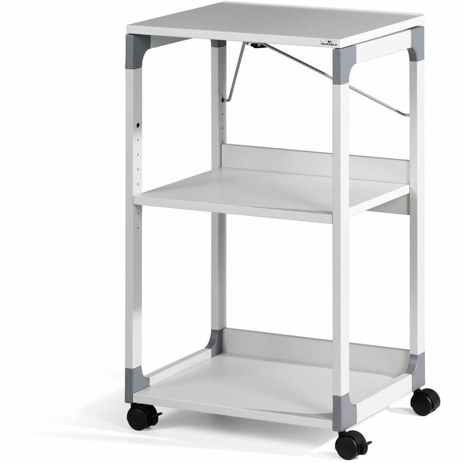 3 x Shelf(ves) - 34.72" Height x 20" Width x 17.01" Depth - Metal, Plastic, Fiberglass, Resin, Steel - Gray