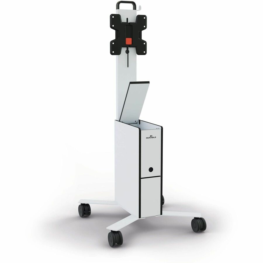3 Shelf - 39.68 lb Load Capacity - 4 Casters - High Density Fiberboard (HDF) - 22.52" Width x 22.60" Depth x 50.87" Height - Aluminum Frame - White - 1 Each