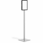 DURABLE Info Basic Floor Stand, Double-Sided, Magnetic Frame, Weighted Base, Charcoal Gray, 1 Each