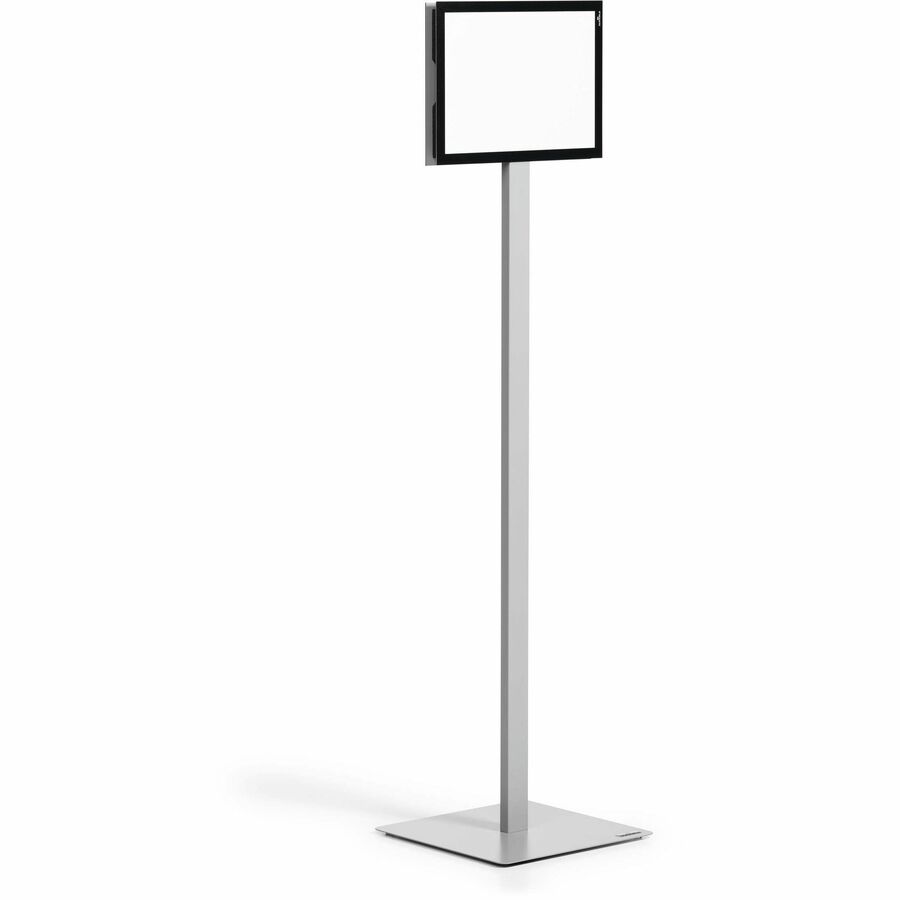 DURABLE Info Basic Floor Stand, Double-Sided, Magnetic Frame, Weighted Base, Charcoal Gray, 1 Each