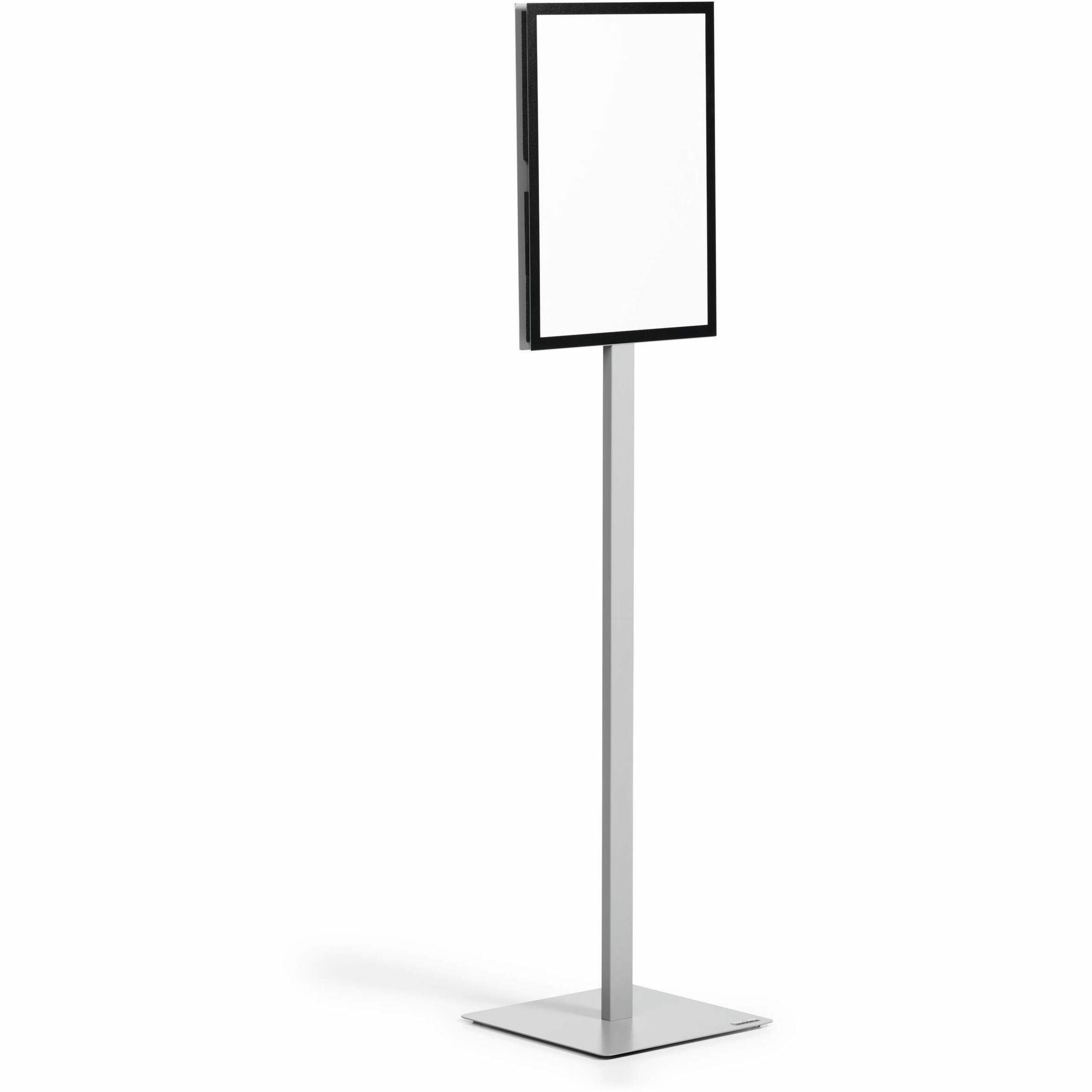 DURABLE Info Basic Floor Stand, Double-Sided, Magnetic Frame, Weighted Base, Charcoal Gray, 1 Each