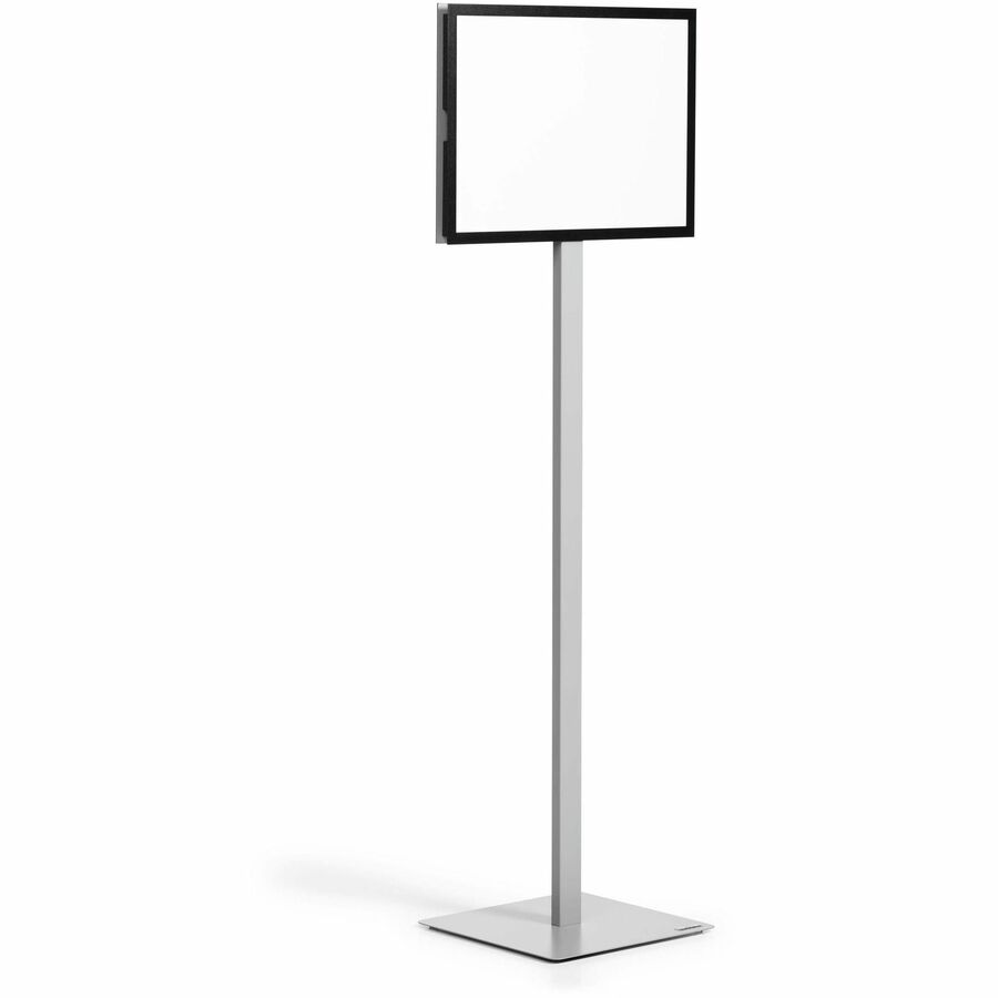 DURABLE Info Basic Floor Stand, Double-Sided, Magnetic Frame, Weighted Base, Charcoal Gray, 1 Each