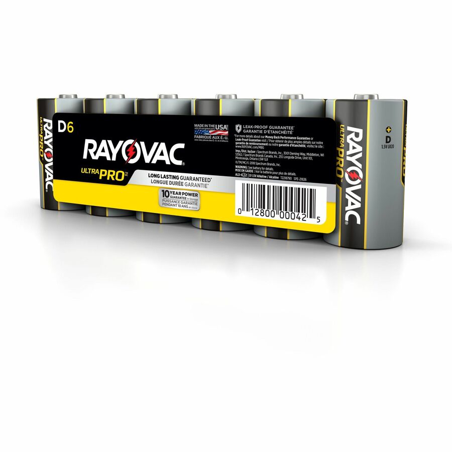 Rayovac Ultra Pro D Alkaline Batteries, 6 Pack