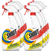 Shout Laundry Stain Remover, Concentrate, Color Safe, Washable, Refillable, Clear, 8/Carton