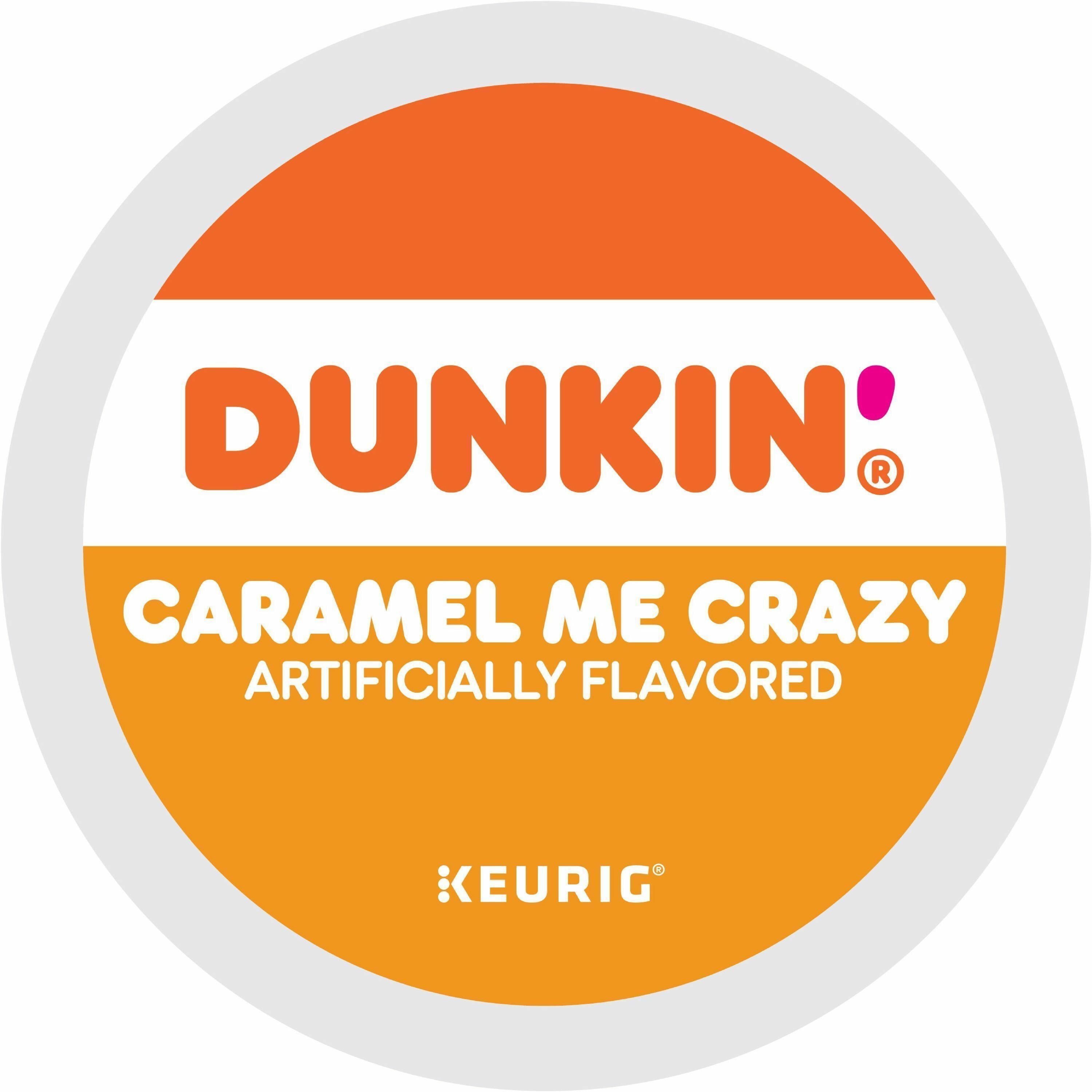 Dunkin' Caramel Me Crazy Coffee, Medium Roast, 22 K-Cup Pods, Kosher, Compatible with Keurig Brewers
