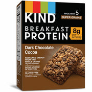 KIND Breakfast Protein Bars, Dark Chocolate Cocoa, Gluten-Free, Dairy-Free, Low Sodium, Trans Fat Free, Peanut-Free, 1.76 oz, 6/Box