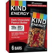 KIND Energy Bars, Dark Chocolate Peanut Butter, Gluten-Free, Trans Fat Free, Individually Wrapped, 2.10 oz, 6 Bars per Box