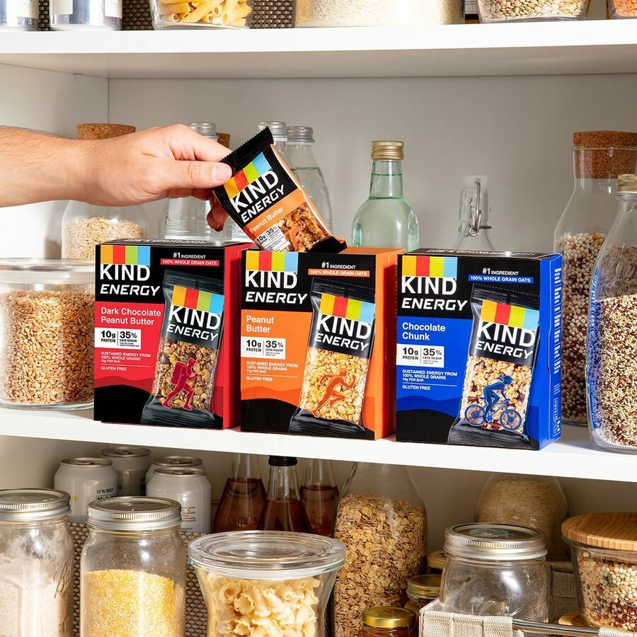 KIND Energy Bars, Peanut Butter, 2.10 oz, 6 Individually Wrapped Bars per Box, Trans Fat Free, Gluten-Free