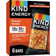 KIND Energy Bars, Peanut Butter, 2.10 oz, 6 Individually Wrapped Bars per Box, Trans Fat Free, Gluten-Free