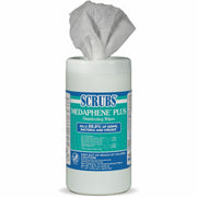 SCRUBS Medaphene Plus Disinfecting Wipes, Citrus Scent, 9" x 6", 73 Wipes per Tub, 6 Tubs per Carton