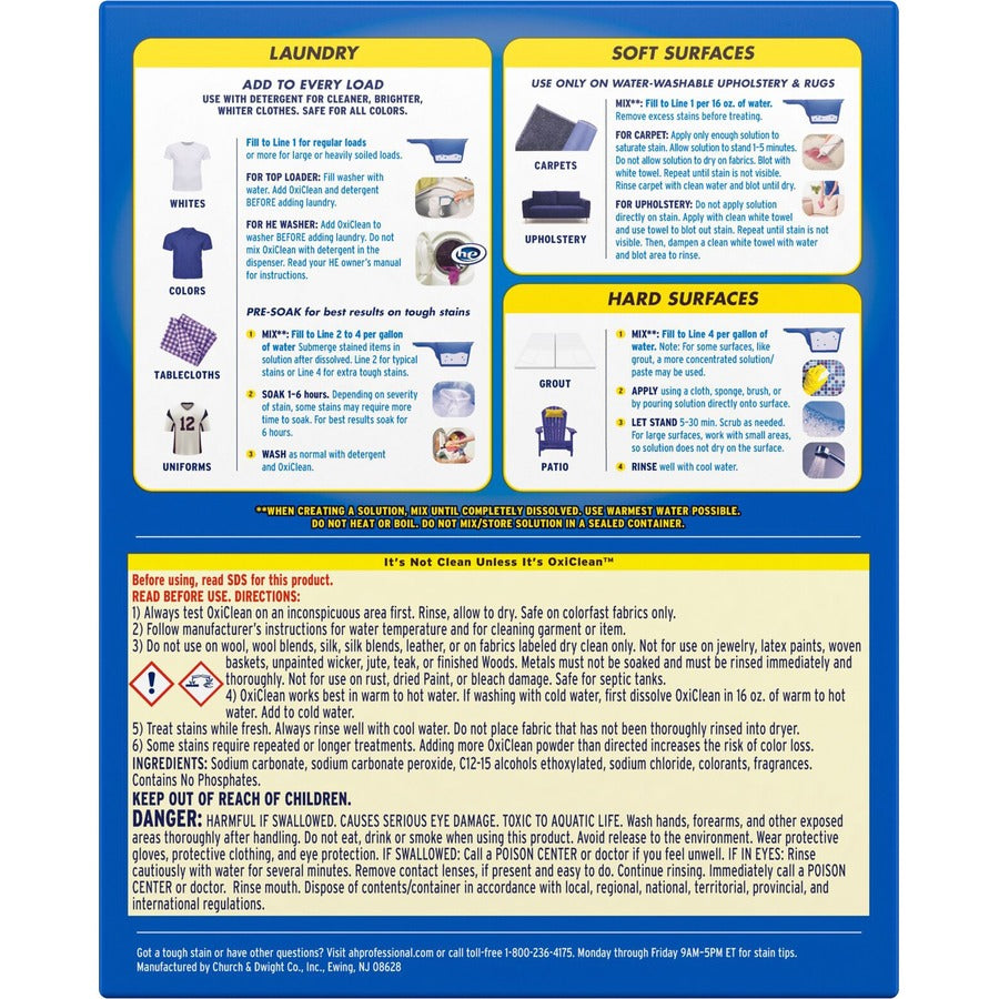 OxiClean Stain Remover Powder, Chlorine-Free, Color Safe, Blue, 115.52 oz (7.22 lb), 1 Each
