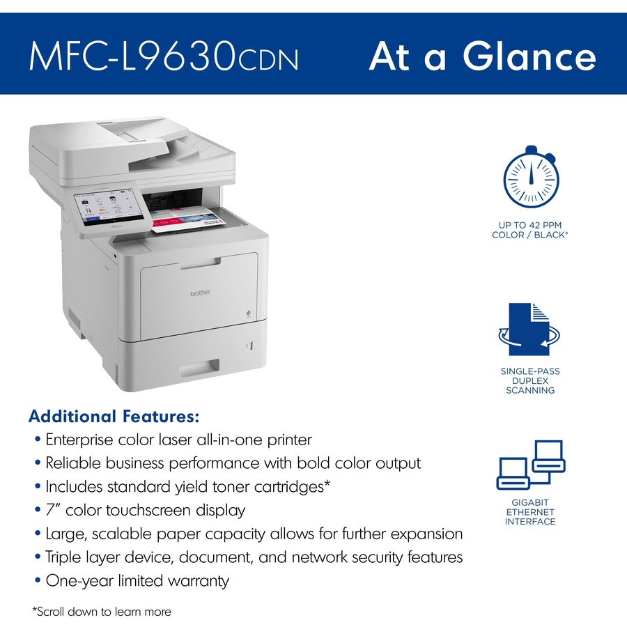 Brother Workhorse MFC-L9630CDN Laser Multifunction Printer - Color