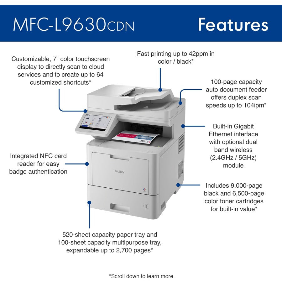 Brother Workhorse MFC-L9630CDN Laser Multifunction Printer - Color