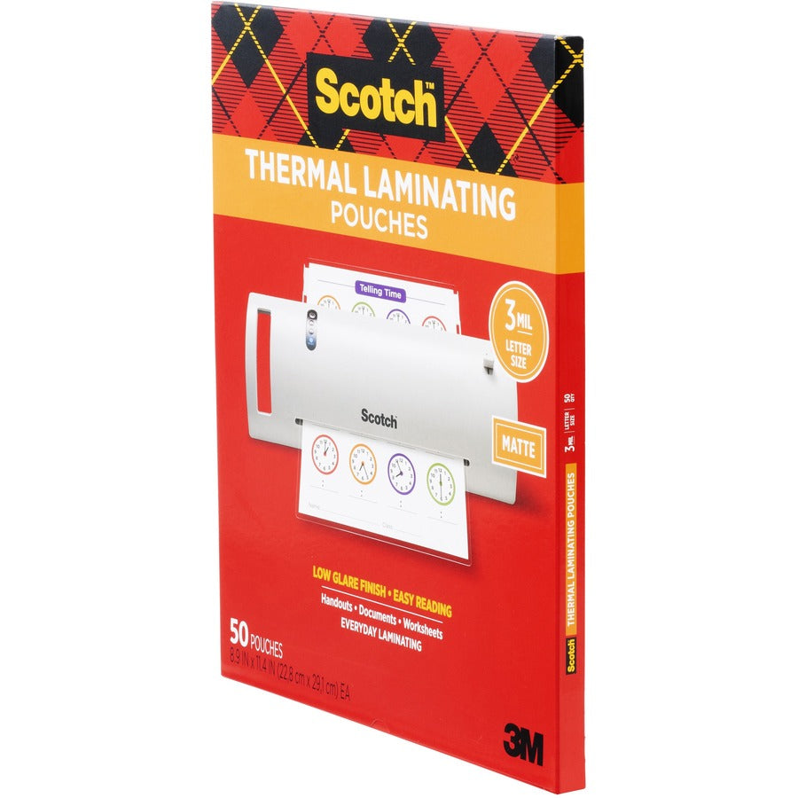 Scotch Laminating Pouch, 8.90" x 11.40", 3 mil, Double Sided, Clear, 1 Pack