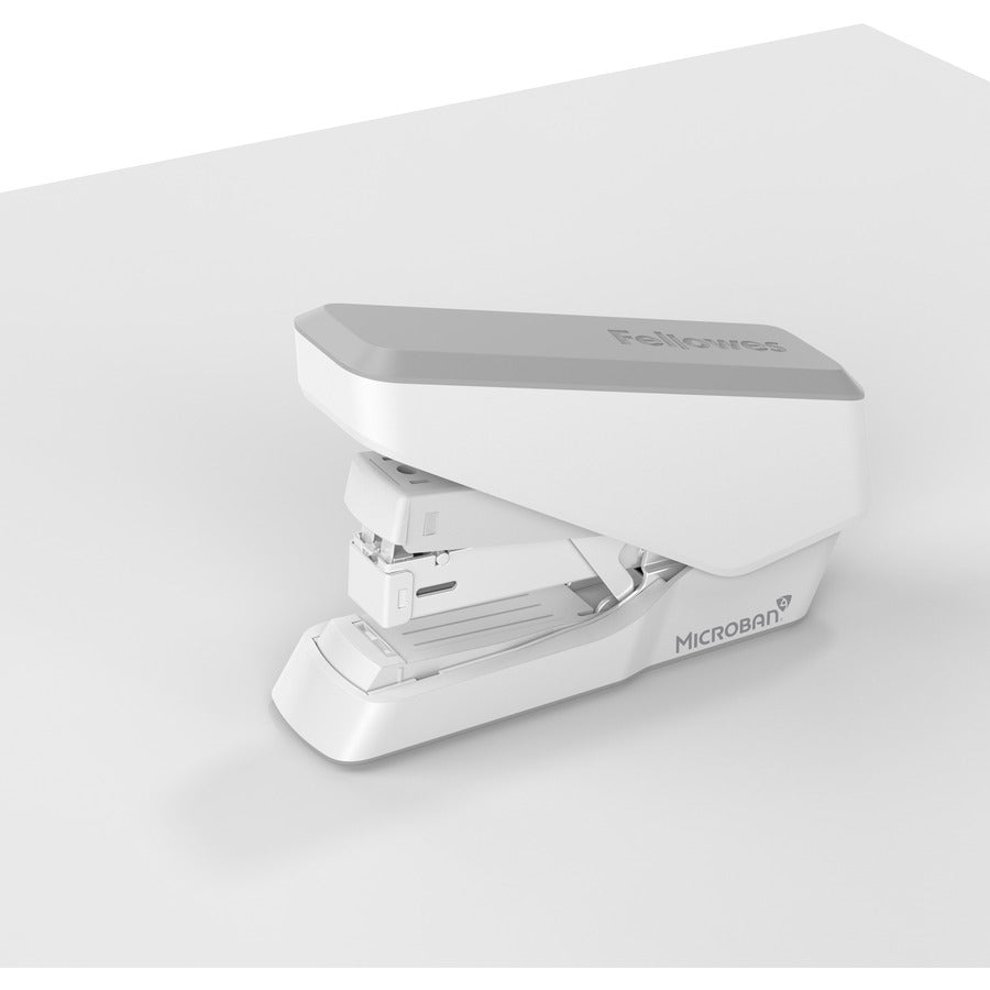 Fellowes EasyPress Half Strip Stapler, White, 40 Sheet Capacity, Holds 105 Staples, 0.25" Staple Size, 1 Each