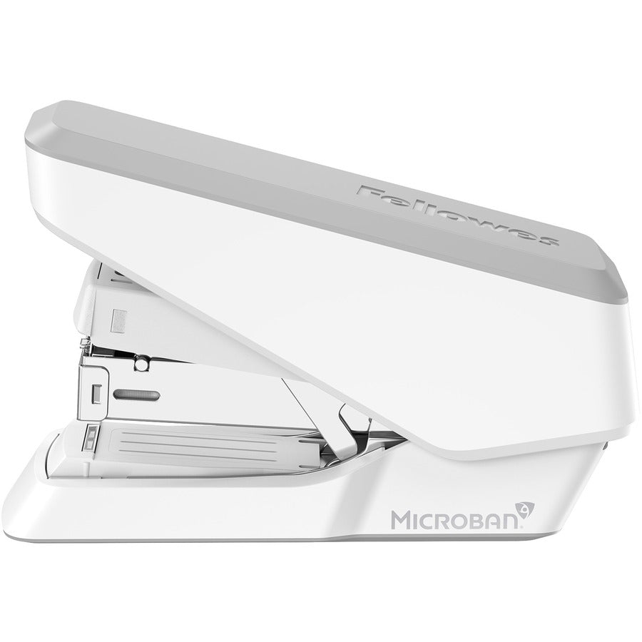 Fellowes EasyPress Half Strip Stapler, White, 40 Sheet Capacity, Holds 105 Staples, 0.25" Staple Size, 1 Each