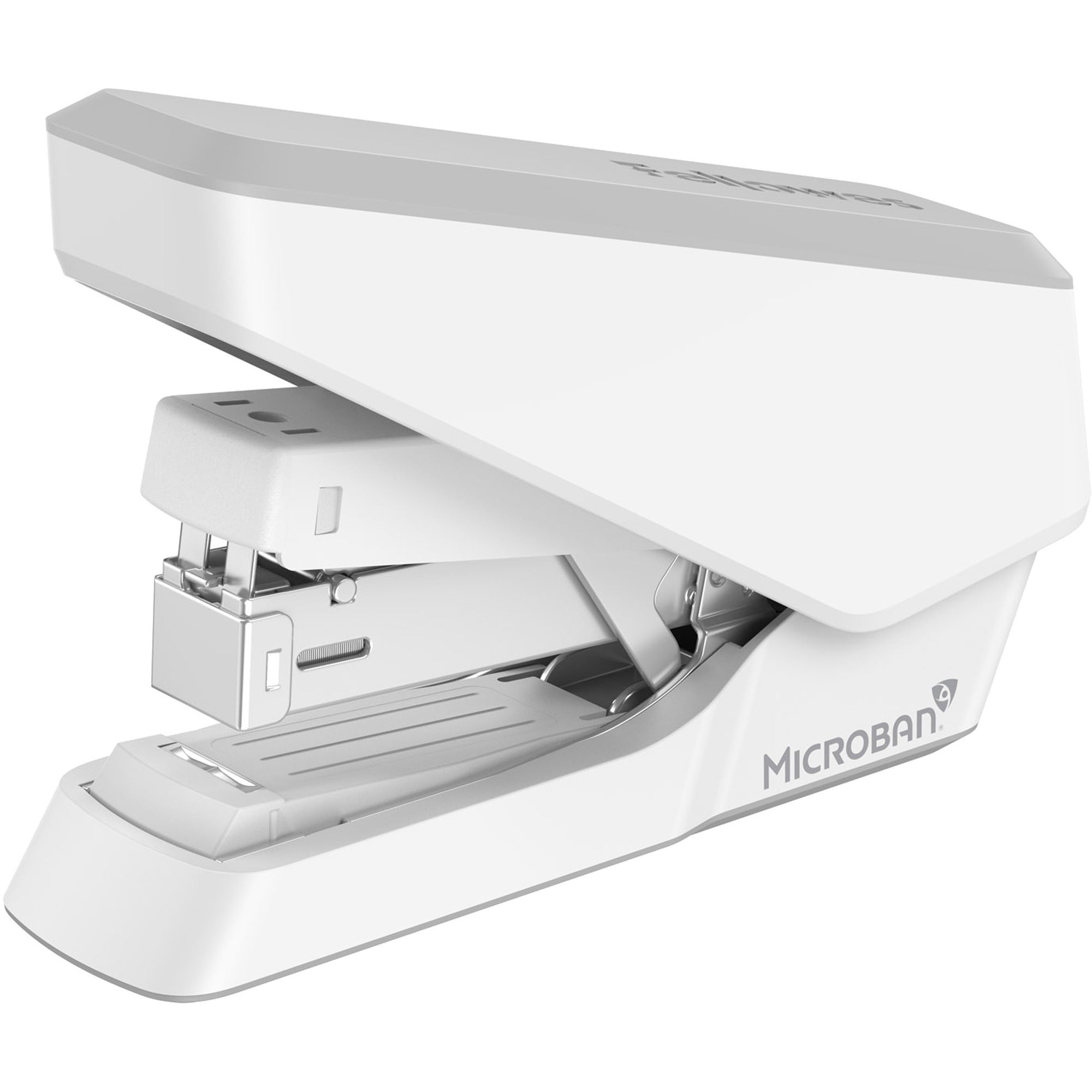 Fellowes EasyPress Half Strip Stapler, White, 40 Sheet Capacity, Holds 105 Staples, 0.25" Staple Size, 1 Each